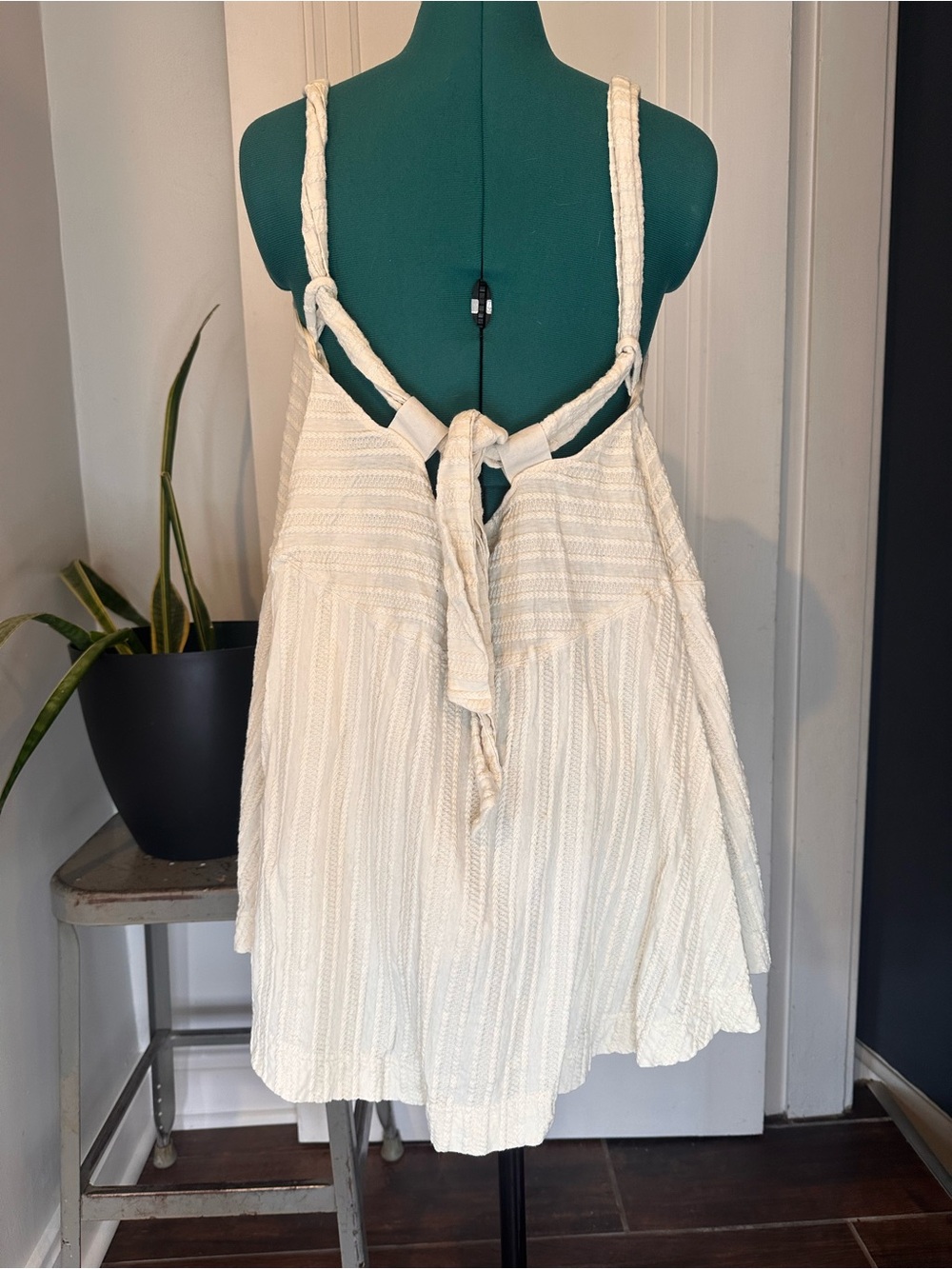 Free People Beach Dress Women M Shay Convertible Mini Ivory Coastal Casual - Picture 5 of 11